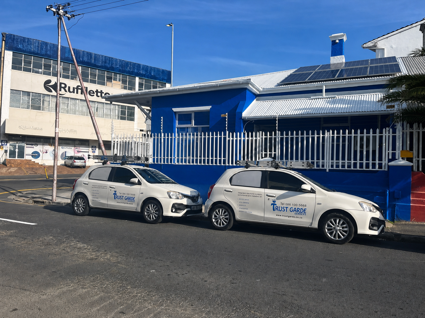 Trust Garde head office and service vehicles at 100 Regent Street in Woodstock